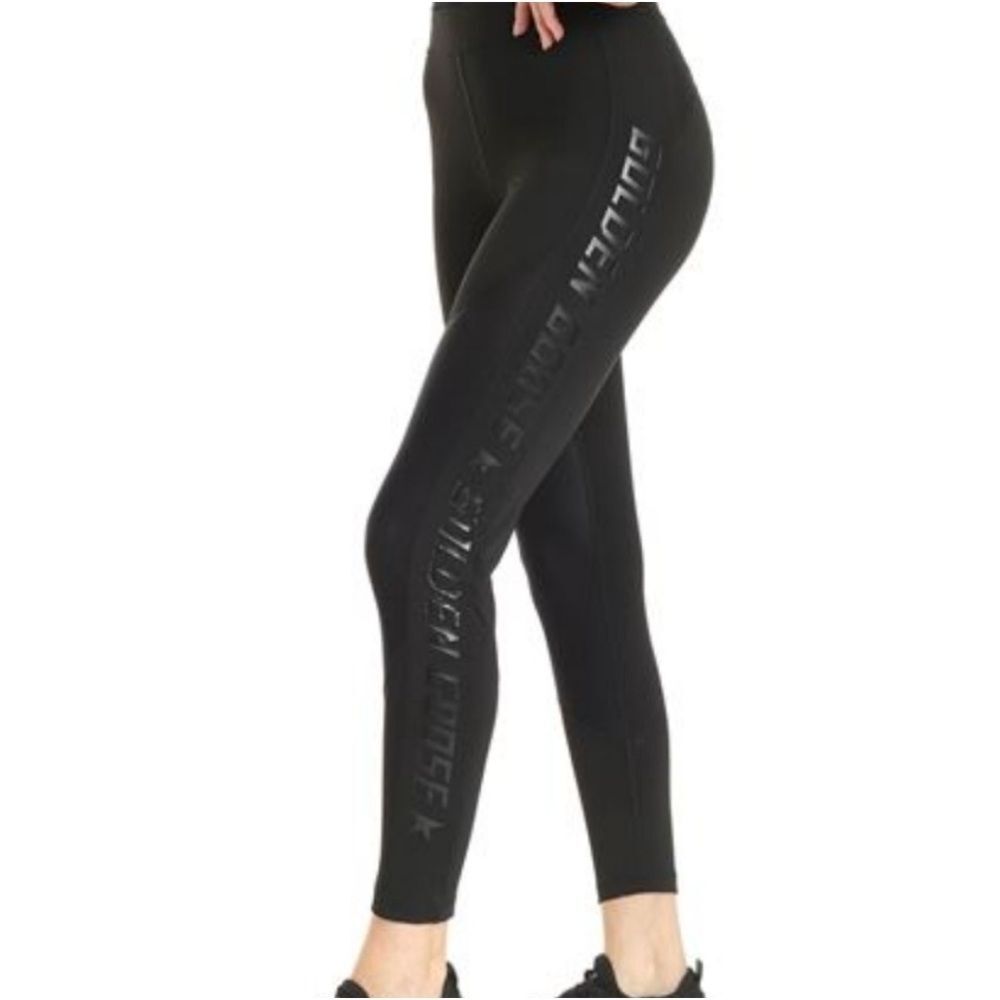 Golden Goose Leggings Black W/Black Logo Medium